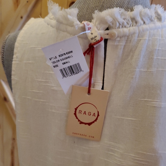 Raga Panama Casual Maxi Dress S Tiered Embroidered Cotton Sleeveless Boho - Picture 8 of 8